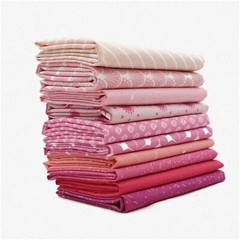 Pink Patchwork Cotton Fabric Set 10 Pieces