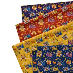 Cartoon Tiger Fabric Animal Pattern DIY Chinese New Year Cloth Sewing By Meter