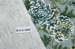 BALLARD DESIGNS ALORA CELADON GREEN OVERSIZE FLORAL FABRIC 2.75 YARDS 54″W