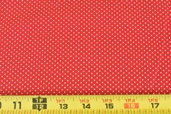 By 1/2 Yd, White Pin-Dots on Red/Connecting Threads, Quilter’s Candy Basics,V671