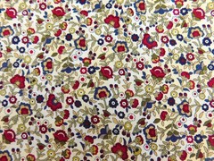Designed in Hudson Bay for Jo-Ann Fabrics Maroon and Blue Floral on Ivory 34″