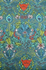 CLARKE & CLARKE BY EMMA SHIPLEY CURTAIN FABRIC Amazon 1.4 METRE NAVY 100% COTTON