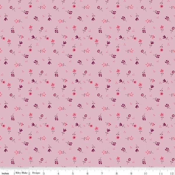 Riley Blake Adel in Summer Quilting Fabric by the yard Cotton Floral Pink Purple