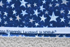 By 1/2 Yd, Vintage, Pink White Blue Stars on Navy Cotton, MMFAB, Krajewski, V926