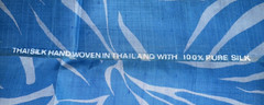 100% Silk Woven in Thailand Bright Blue Zebra Print Fabric BTY #5
