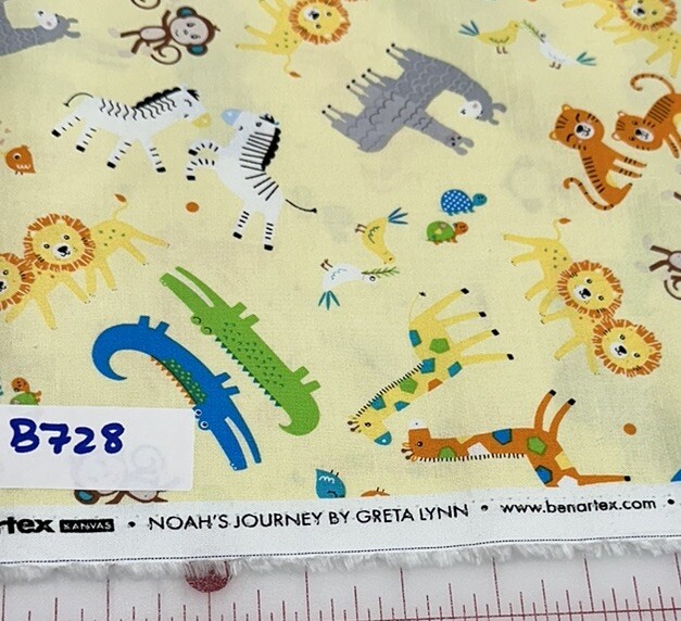 ‘Noah’s Journey’ Two By Two Animals Cotton Quilt Fabric Kanvas Half Yard