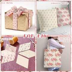 20 Pc Vintage Rose Fabric Squares 10×10 Polyester Cotton for Quilting DIY Sewing