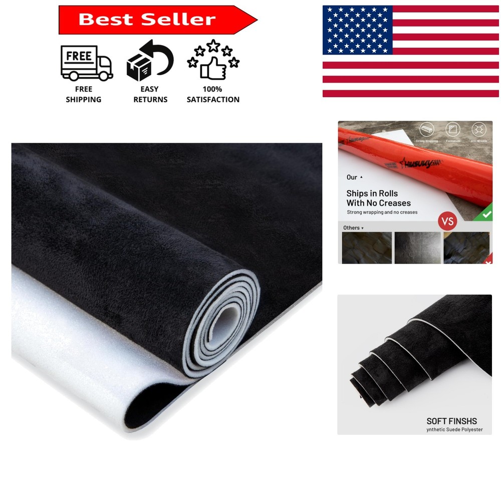 Versatile 54″×60″ Black Faux Suede Headliner – Ideal for Car/Truck Repairs