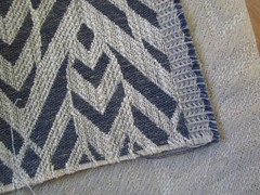 Cervantes Woven Fabric in Navy & Beige Gaston y Daniela 65″L x 55″W Global Geo