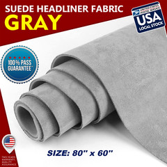 Grey Suede Headliner Fabric Material 60”x80” Interior Roof Liner Upholstery