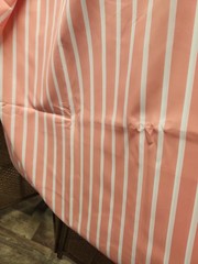 Peach White Striped Lightweight Sheer Fabric Clothing Draping Ect By 1/2 Yard