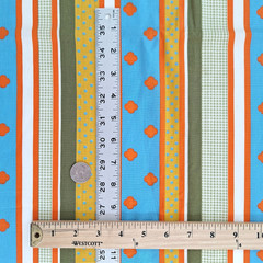 VTG Stripes Dots Quatrefoil Gingham Poly Cotton Fabric 1 YD Wamsutta Mills READ