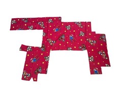 Vintage 1980s Super Mario Bros Nintendo Red Cotton Fabric Scrap Kart Flying