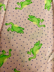 VTG Novelty Leaping FROGS on Pink “Signature Classics” by Oakhurst BTFE