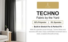 Techno Scuba Double Knit Fabric by the Yard 4-Way Stretch Poly Spandex Dress 58