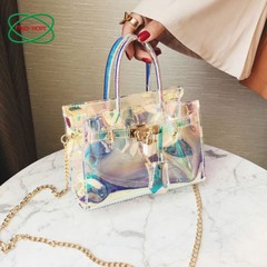 Iridescent Holographic Transparent PVC Fabric Vinyl Material Bow Bag Craft DIY