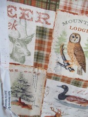 “NORTH MEMORIES” ANIMAL PATCH OWL DUCK DEER COTTON FABRIC 25X43 INCHES NEW