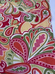 Bright Paisley Upholstery Fabric 19×36 ” Multi-Color Swirl Pattern Crafting Home
