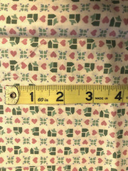 VTG `90`s Tiny Houses & Hearts Cottagecore Country Print Remnant 19″ X 26″