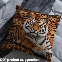 Manfei Tiger Print Vivid Diy Fabric For Girls Boys Woman Craft Loversnatural