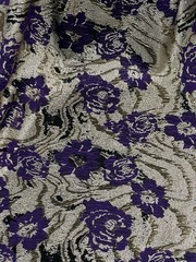 Purple Gold Jacquard Metallic Brocade Fabric 58” Width By The Yard