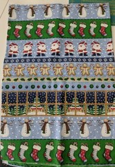 Christmas Quilt Fabric Lot 4 Pounds Birdhouses Penguins Plaid Santa Gingerbread