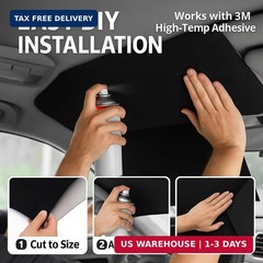 Black Suede Headliner Fabric 96″ L x 60″ W with 3.5mm Foam Backing Material | Au