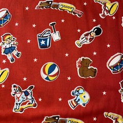 Vintage Toy Shop Tiny Tots 1/2 Yard (18×44”) Red Rooster Cotton Fabric – New