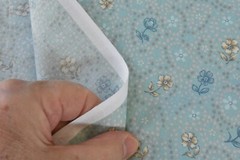 By 1/2 Yd, Vintage, Blue & Gold Floral on Sea-Green Cotton/Classic Cottons,P8643