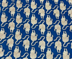 5 Yard Indian Blue Tiger Hand Block Print Cotton Fabric Dressmaking Sewing Art