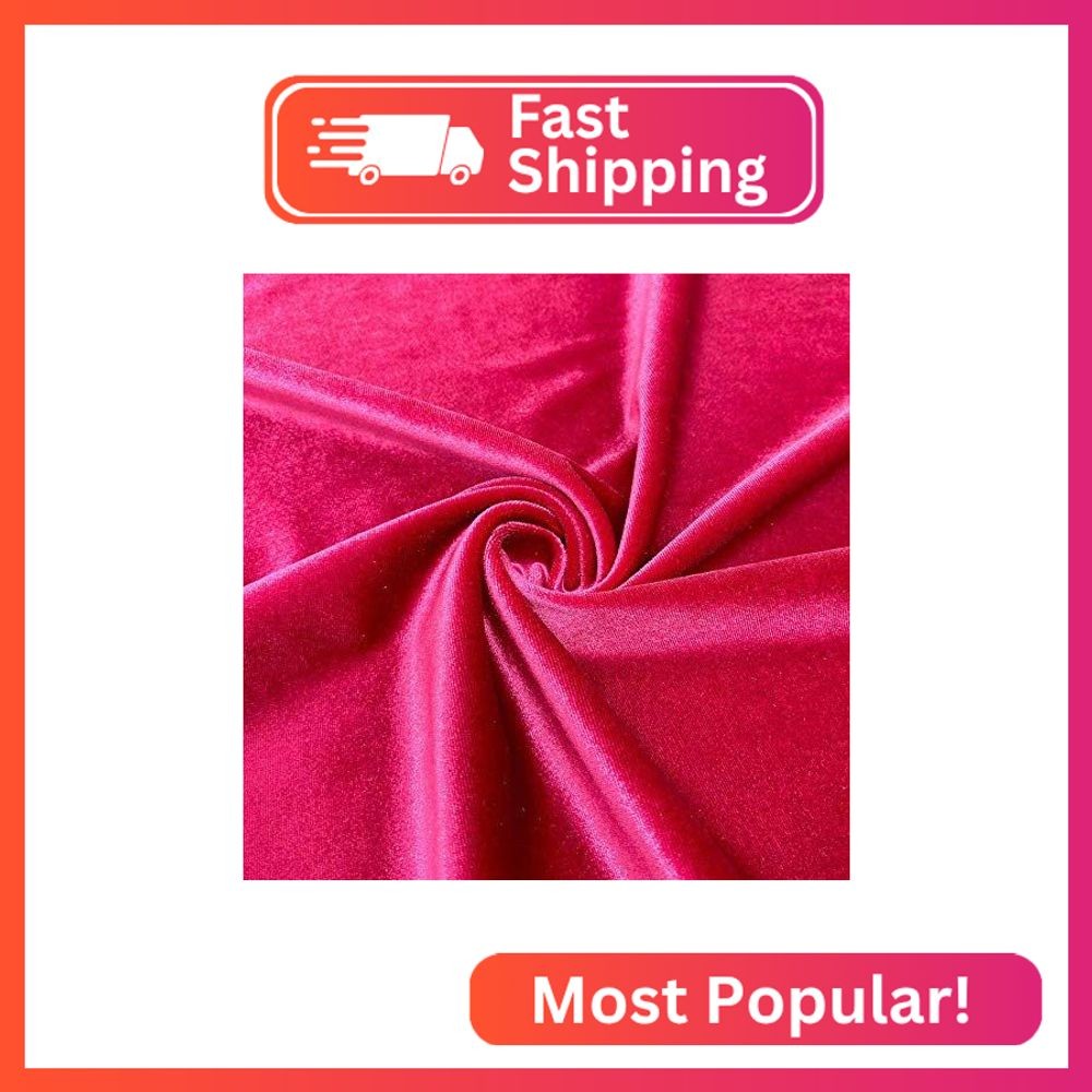 Valentina Textile Inc Stretch Velvet Fabric is 58/60″ inches Wide (1 Yard, Fuchs