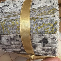Jelly Roll 2.5 X 42” Gray With Gold Metallic Cotton Roll
