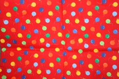 MULTICOLORED BALLOONS ON RED – 100% COTTON FABRIC