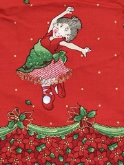 Sweet Ballet Christmas Fabric Border BTY Patty Reed Designs 2004 Laurie Campbell