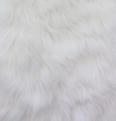 60” Width White Solid Shaggy Long Pile Faux Fur Soft Polyester Fabric Per Yard