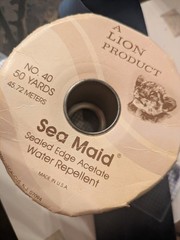 Sea Maid Acetate Teal Ribbon By Lion 50yd Lot Blue Crinkle