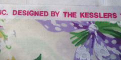 Concord Fabrics THE KESSLERS 6 Yds Lily of the Valley with Purple Polka Dot Bow