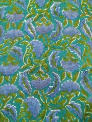 2.5 Yard Hand Block Print Handmade Cotton Indian Natural Sanganeri Print Fabric
