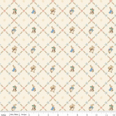 Peter Rabbit And Benjamin Bunny By Riley Blake Designs -Cream Lattice #C17254-C