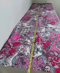 Ornate Italian Paisley Viscose Challis Fabric 60×80″ Pink Red Blue White 2.2 Yds