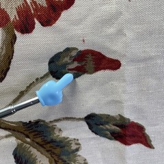 Schumacher J H Thorp JACOBEAN PRINTED CREWEL Cotton Linen Fabric ~ 3.25 yds READ