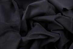 Vintage Cashco Cotton Velvet 1.2m Corduroy Solid Black 220g