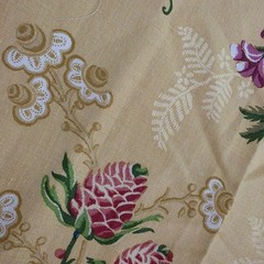 Brunschwig & fils Fabriano Print Cotton Linen Remnant Maize Fabric Panel Sample