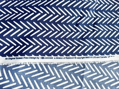 2008 MMXVIII Richloom Solarium Outdoor Fabric Blue White Dashes 2 yds x 54″