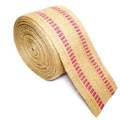 Upholstery/Craft Jute Webbing (Burlap) 3.5 Inches X 10 Yards-Natural W/Red St…