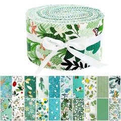 80 Precut 20 Green Floral Prints Precut Cotton Fabric Strips Jelly Roll Craft