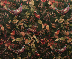 Curtain Upholstery Velvet Fabric “Pheasant Forest” Soft Furnishing Cushion Use