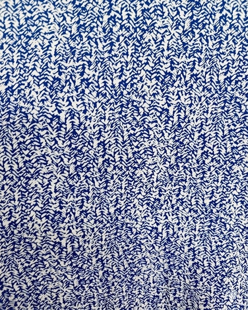 Royal Blue White Micro Chevron Print Apparel Fabric Poly Rayon By The Yard