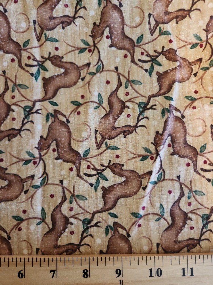 100% cotton reindeer fabric 42″ x 1-3/8 yards