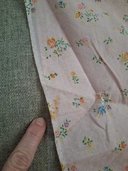 VTG Unused Pink Floral Rose Print Dotted Swiss Fabric 1.5 Yard X 44″ Estate Find